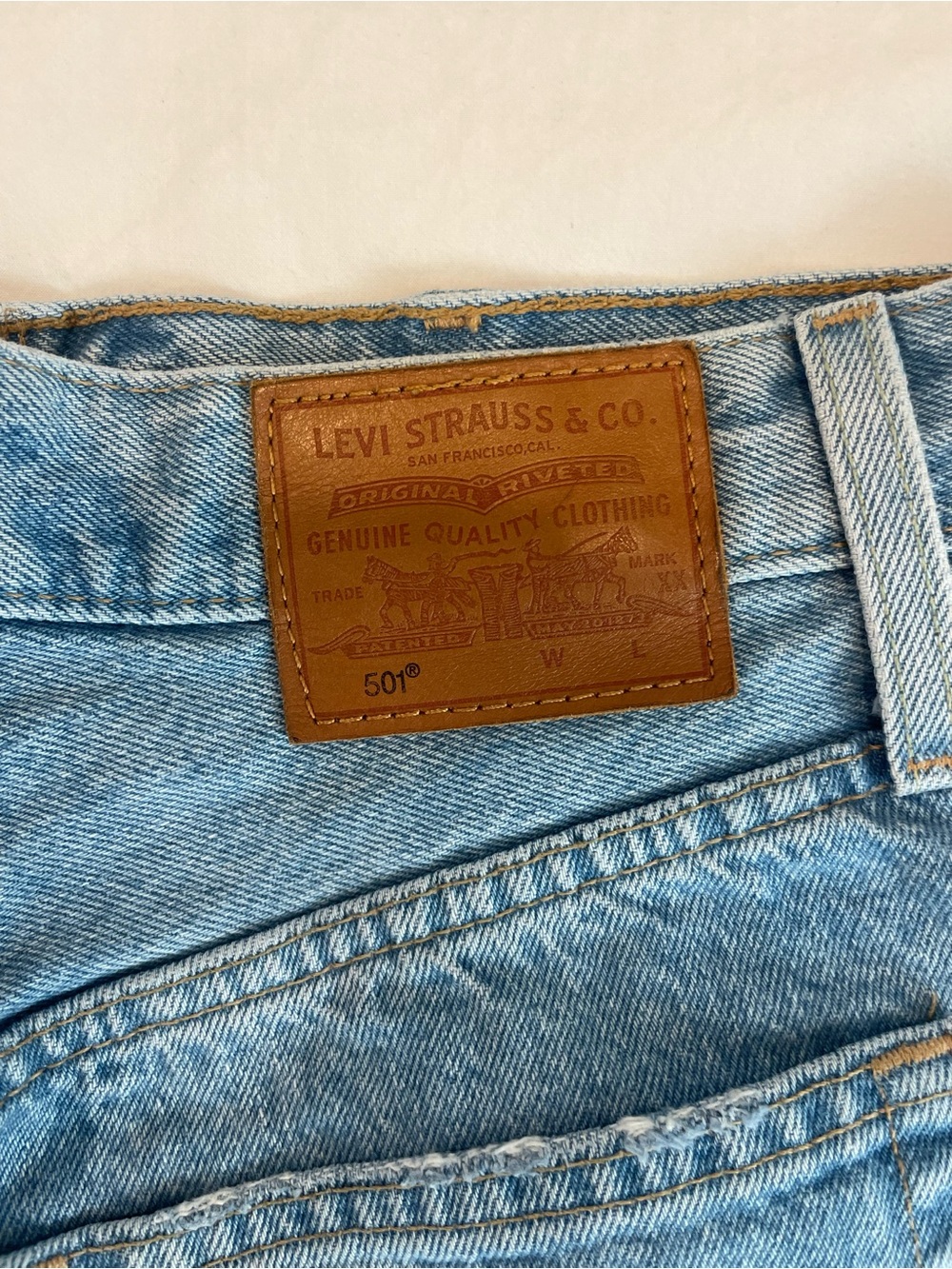 Levi’s 501 Jean Shorts in Ocean Blue - Picture 5 of 6